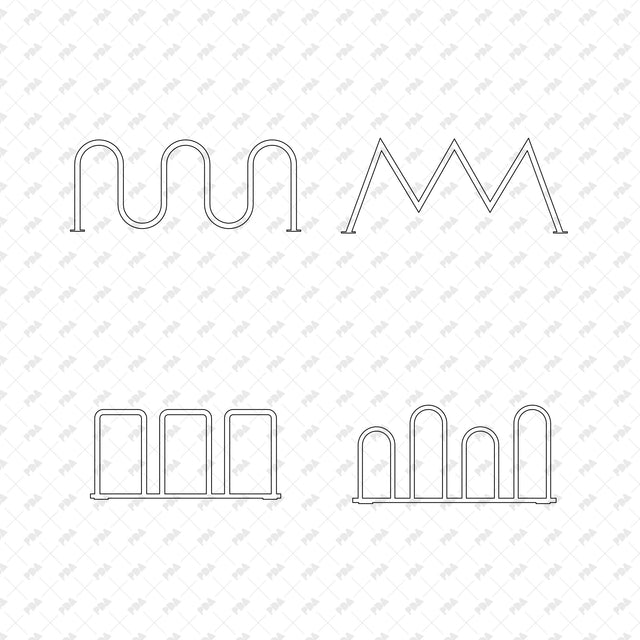 CAD, Vector, PNG Bicycle Racks & Urban Bollards - Post Digital Architecture — Free and Affordable Resources for Architects