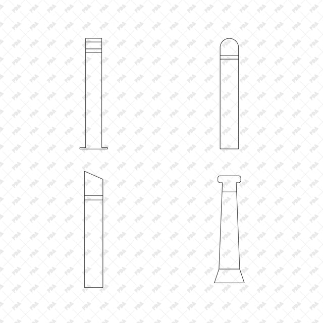 CAD, Vector, PNG Bicycle Racks & Urban Bollards - Post Digital Architecture — Free and Affordable Resources for Architects