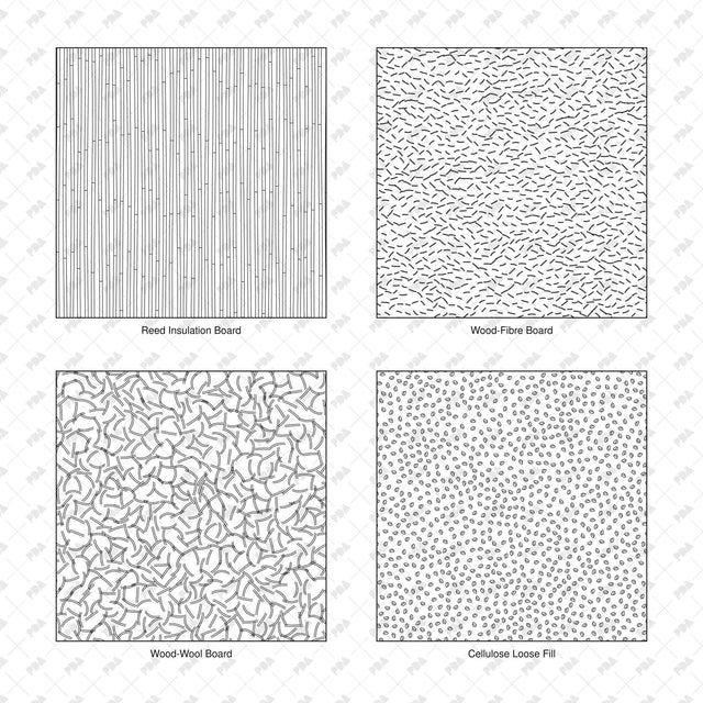 Reed board, wood-fibre board, wood-wool board and cellulose loose-fill hatches