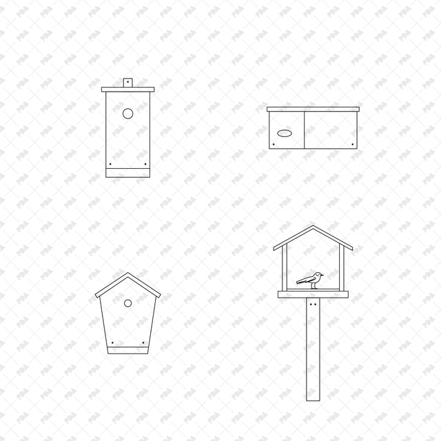 CAD, Vector Birdhouses and Wildlife Habitats - Post Digital Architecture — Free and Affordable Resources for Architects