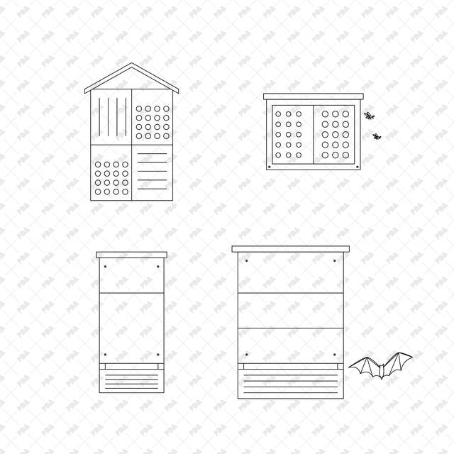 CAD, Vector Birdhouses and Wildlife Habitats - Post Digital Architecture — Free and Affordable Resources for Architects