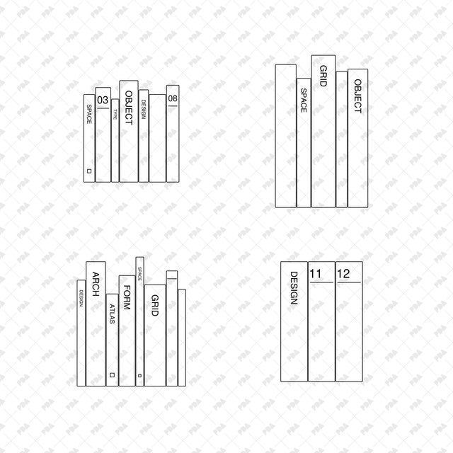 CAD, Vector, PNG - Books in Front View - Post Digital Architecture — Free and Affordable Resources for Architects