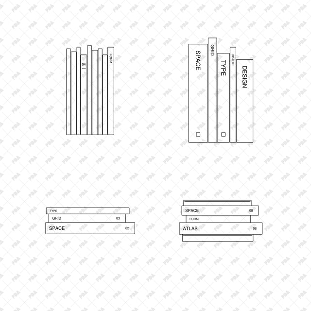 CAD, Vector, PNG - Books in Front View - Post Digital Architecture — Free and Affordable Resources for Architects