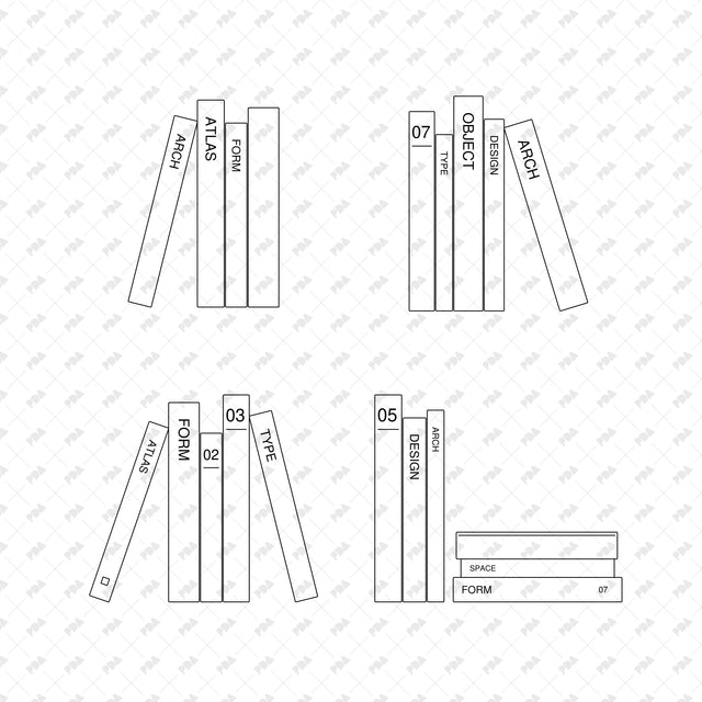 CAD, Vector, PNG - Books in Front View - Post Digital Architecture — Free and Affordable Resources for Architects