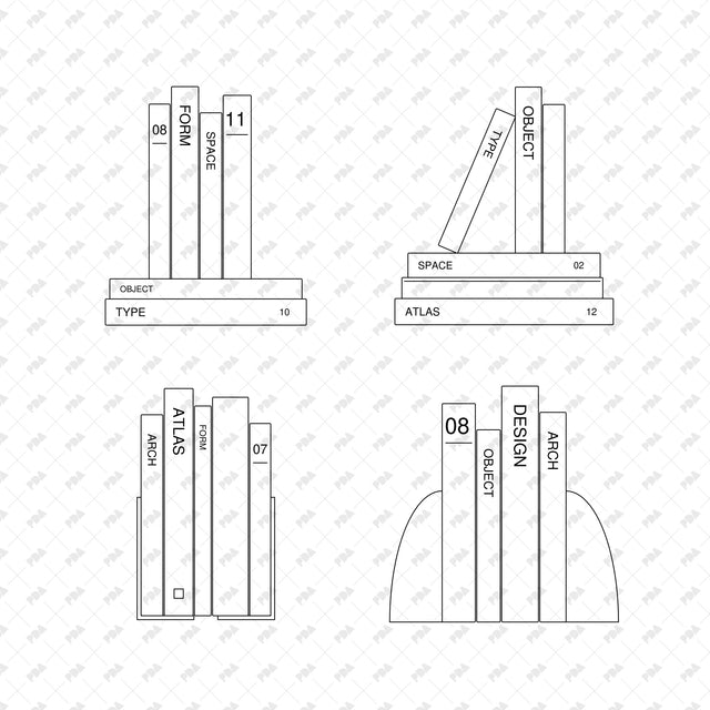 CAD, Vector, PNG - Books in Front View - Post Digital Architecture — Free and Affordable Resources for Architects