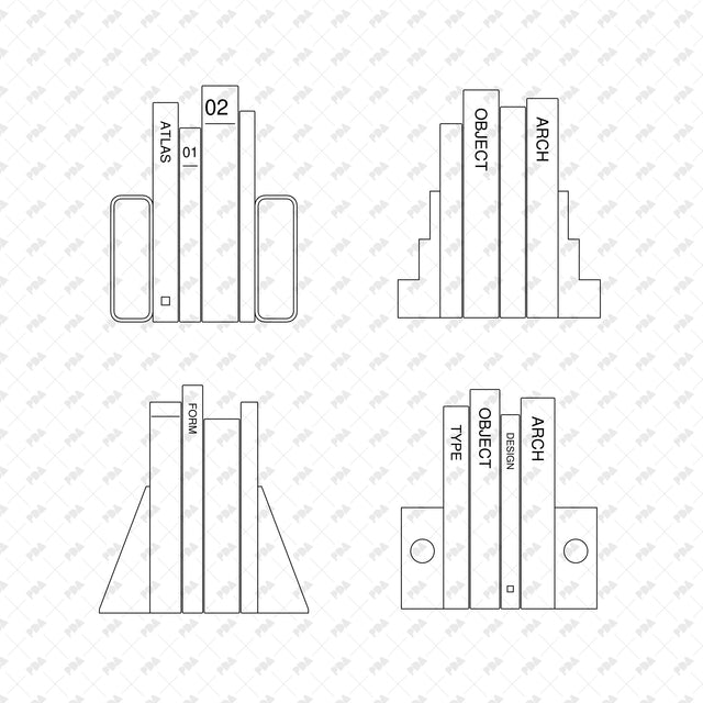 CAD, Vector, PNG - Books in Front View - Post Digital Architecture — Free and Affordable Resources for Architects