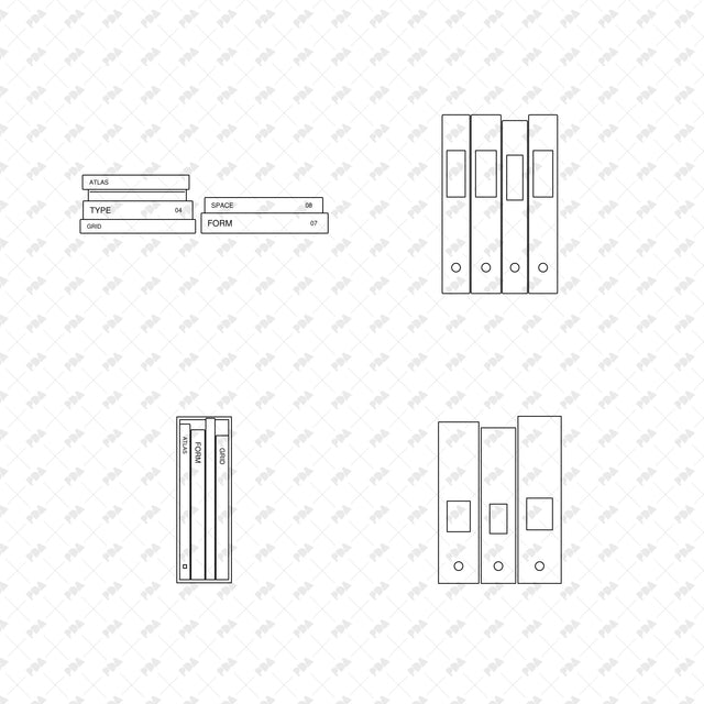 CAD, Vector, PNG - Books in Front View - Post Digital Architecture — Free and Affordable Resources for Architects
