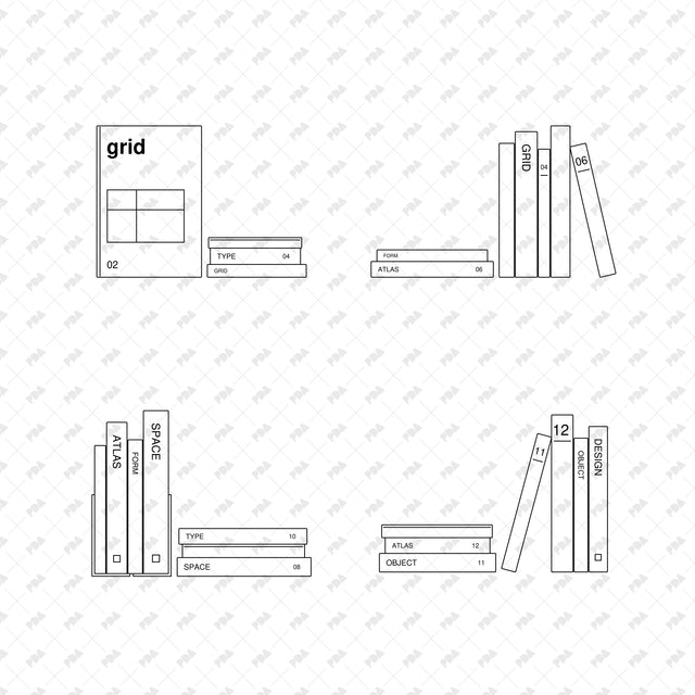 CAD, Vector, PNG - Books in Front View - Post Digital Architecture — Free and Affordable Resources for Architects