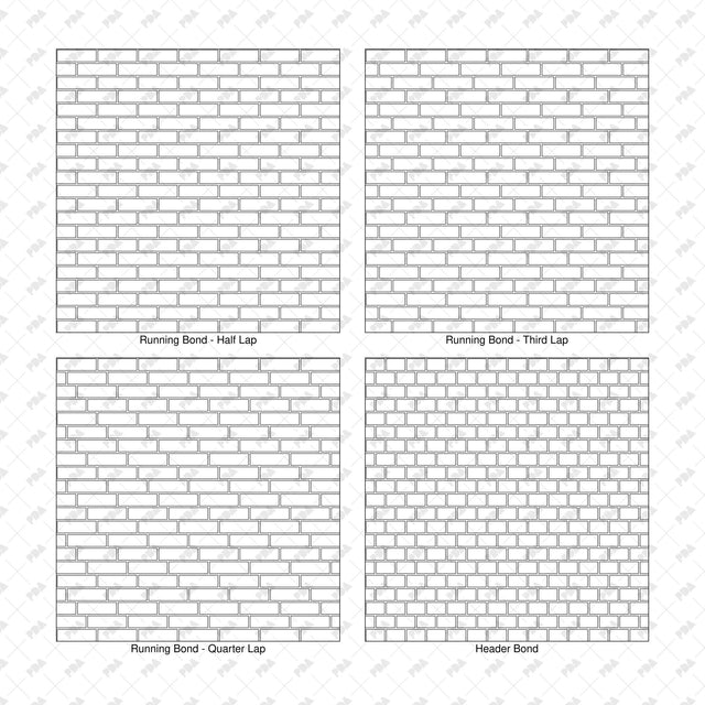 Illustrator Pattern Library - Brick Bonds - 16 Vector Swatches