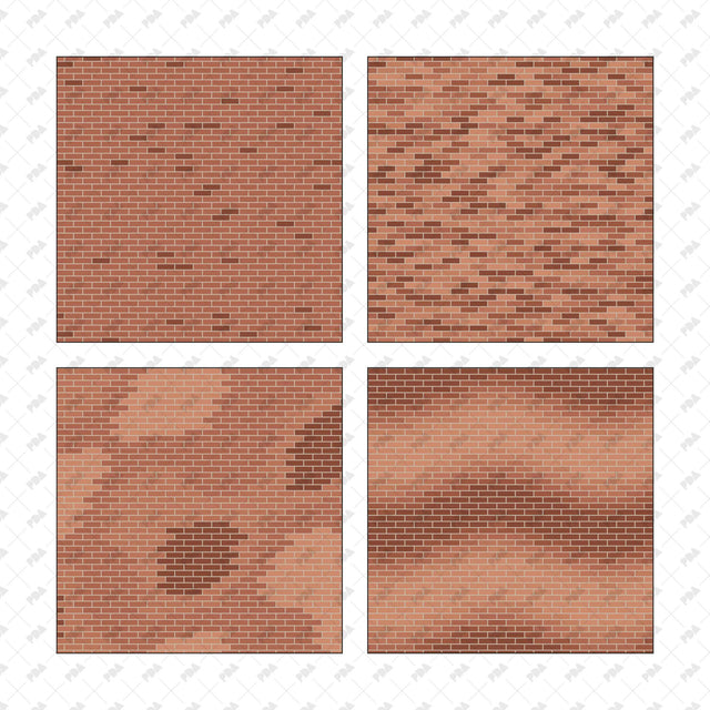 Terracotta brick speckles, random blends, clustered colors and tonal waves