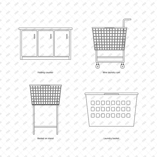 CAD, Vector, PNG Laundromat in Front View - Post Digital Architecture — Free and Affordable Resources for Architects