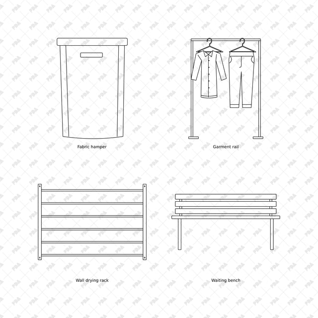 CAD, Vector, PNG Laundromat in Front View - Post Digital Architecture — Free and Affordable Resources for Architects