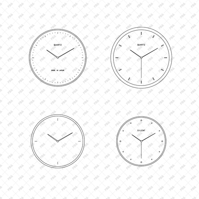 CAD, Vector, PNG Modern Wall Clocks