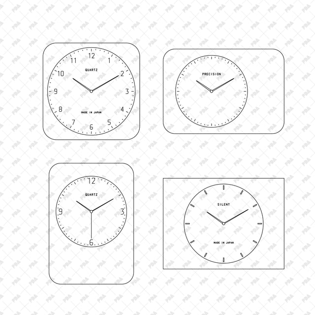 CAD, Vector, PNG Modern Wall Clocks