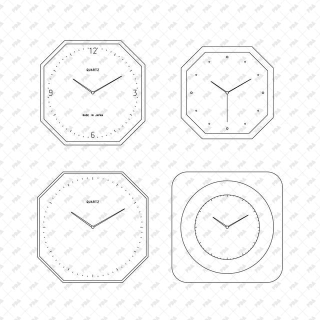 CAD, Vector, PNG Modern Wall Clocks