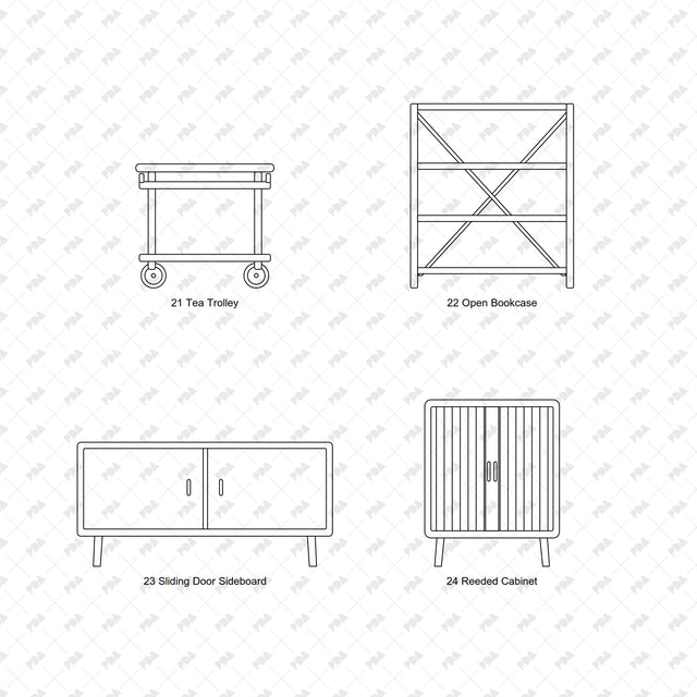 CAD, Vector, PNG Nordic Bentwood Furniture In Front View - Post Digital Architecture — Free and Affordable Resources for Architects