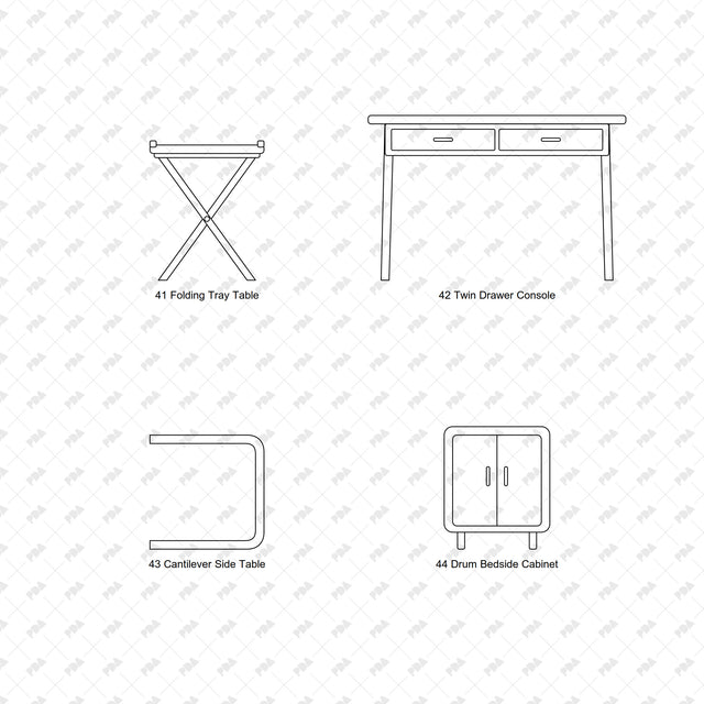CAD, Vector, PNG Nordic Bentwood Furniture In Front View - Post Digital Architecture — Free and Affordable Resources for Architects