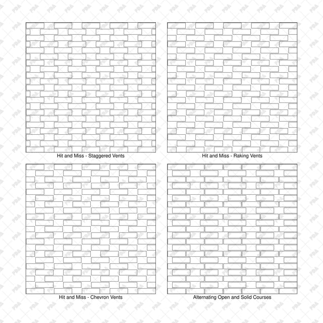 Illustrator Pattern Library - Open Brick Screen Patterns - 16 Swatches