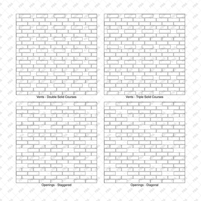 Illustrator Pattern Library - Open Brick Screen Patterns - 16 Swatches