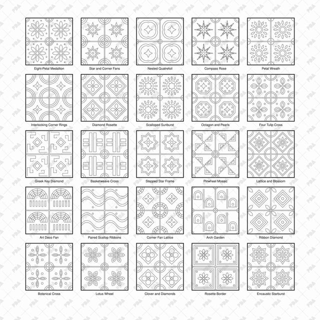 Illustrator Pattern Library - Painted Tiles - Post Digital Architecture — Free and Affordable Resources for Architects