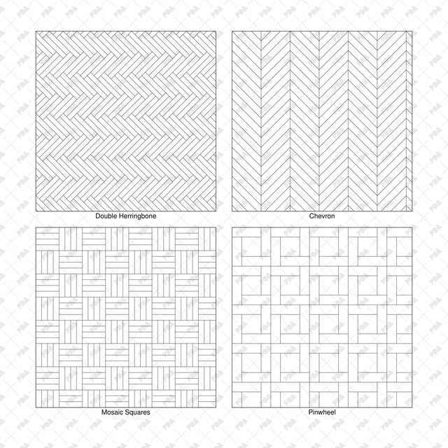 Illustrator Pattern Library - Parquet - 16 Vector Swatches
