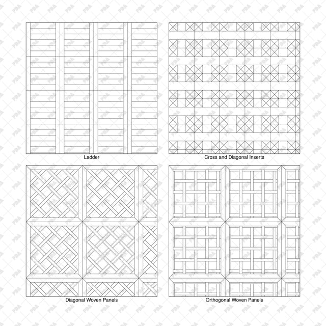 Illustrator Pattern Library - Parquet - 16 Vector Swatches