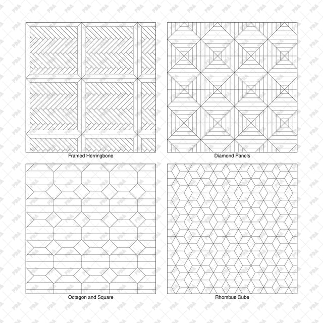 Illustrator Pattern Library - Parquet - 16 Vector Swatches