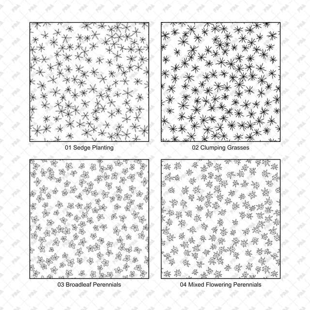 Illustrator Pattern Library - Rain Gardens, Wetlands & Green Roofs - Post Digital Architecture — Free and Affordable Resources for Architects