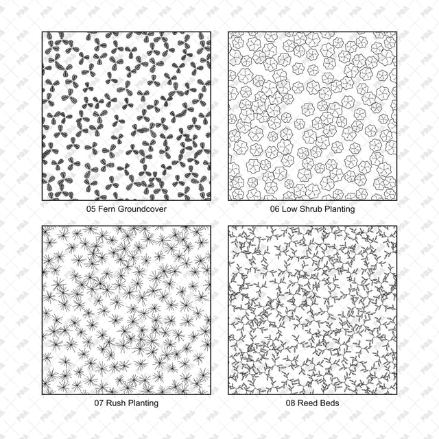 Illustrator Pattern Library - Rain Gardens, Wetlands & Green Roofs - Post Digital Architecture — Free and Affordable Resources for Architects
