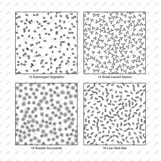 Illustrator Pattern Library - Rain Gardens, Wetlands & Green Roofs - Post Digital Architecture — Free and Affordable Resources for Architects
