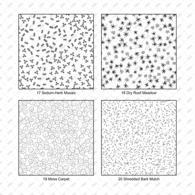 Illustrator Pattern Library - Rain Gardens, Wetlands & Green Roofs - Post Digital Architecture — Free and Affordable Resources for Architects