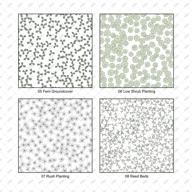 Illustrator Pattern Library - Rain Gardens, Wetlands & Green Roofs - Post Digital Architecture — Free and Affordable Resources for Architects
