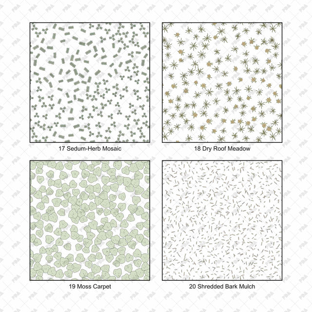 Illustrator Pattern Library - Rain Gardens, Wetlands & Green Roofs - Post Digital Architecture — Free and Affordable Resources for Architects