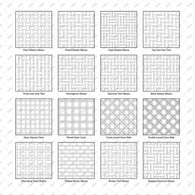 Illustrator Pattern Library - Rattan Cane and Wicker Weaves - Post Digital Architecture — Free and Affordable Resources for Architects
