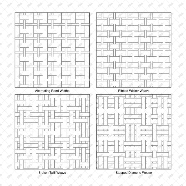 Illustrator Pattern Library - Rattan Cane and Wicker Weaves