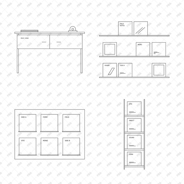 CAD, Vector, PNG Record Store in Front View - Post Digital Architecture — Free and Affordable Resources for Architects