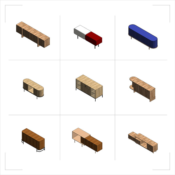 Revit Family - Sideboards, Drawers and TV Consoles