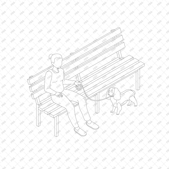 CAD, Vector, PNG Urban Bench Interactions in Isometric View - Post Digital Architecture — Free and Affordable Resources for Architects