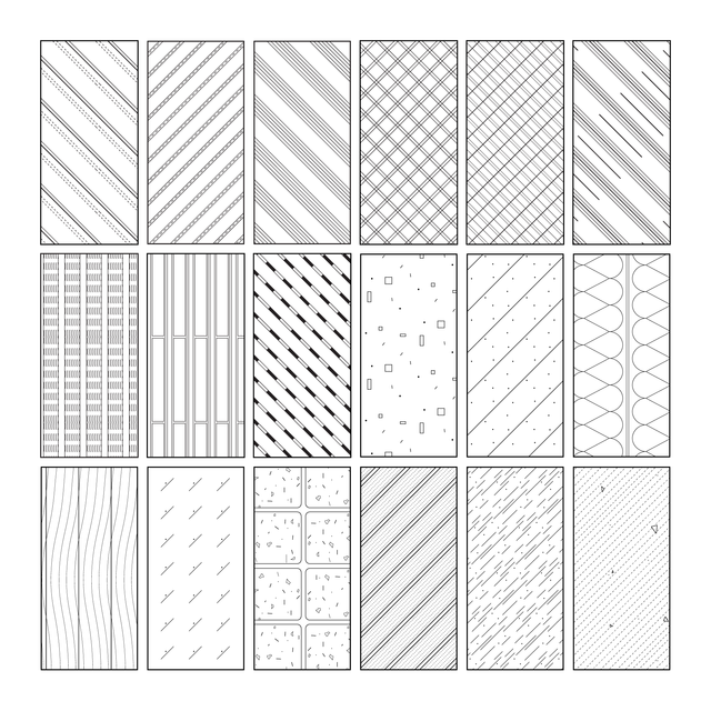Illustrator Pattern Library - Wall Cross Section Big Set