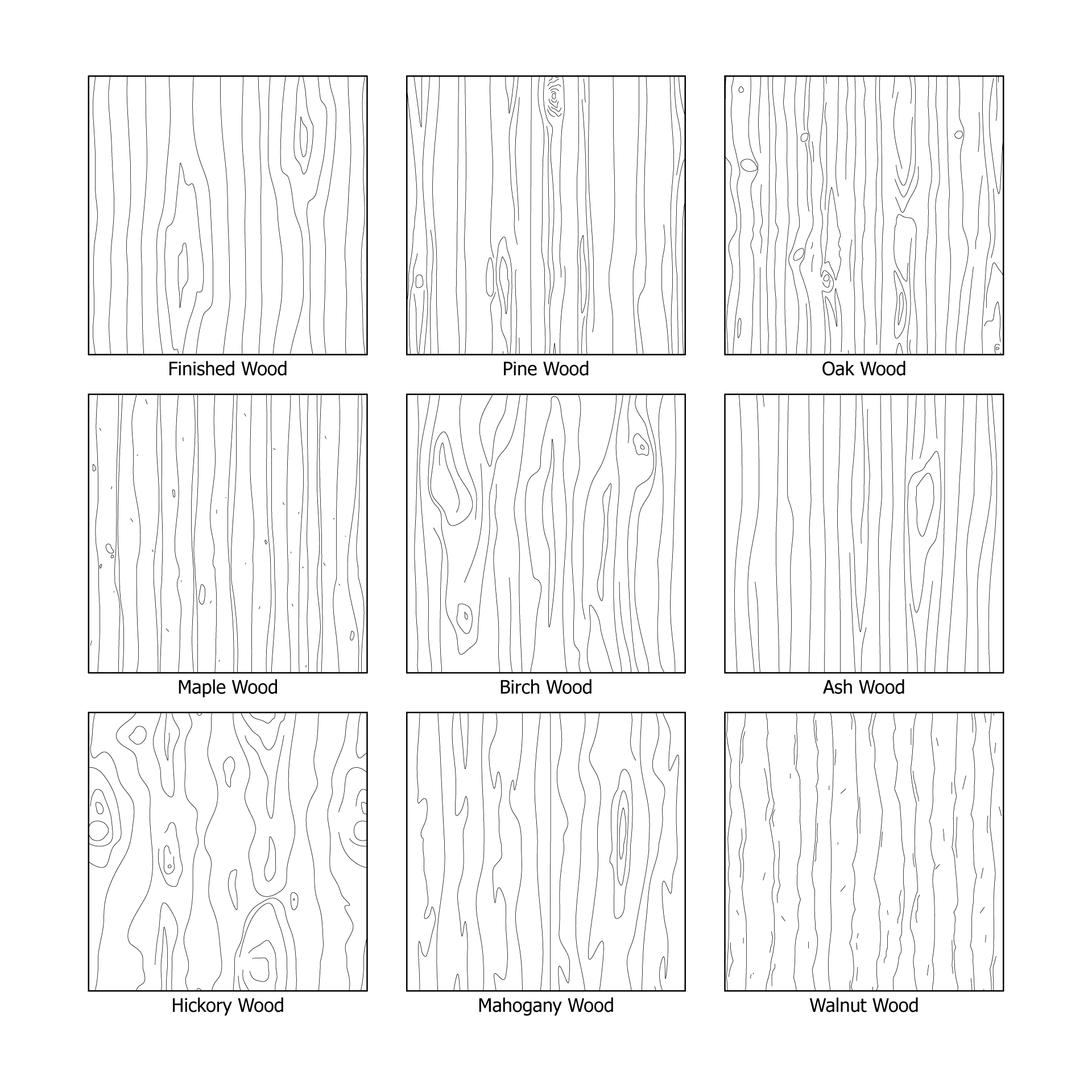 Woodmark Pattern Illustrator Pattern Library - Wooden Patterns