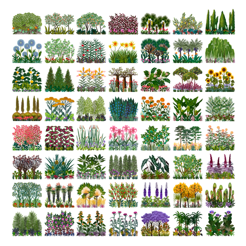 PNG and PSD Large Area Coverage Plants Inspired by Henri Rousseau ...