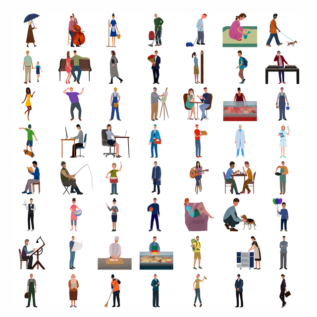Hand Drawn Color Characters Multi-Pack - Post Digital Architecture — Free and Affordable Resources for Architects
