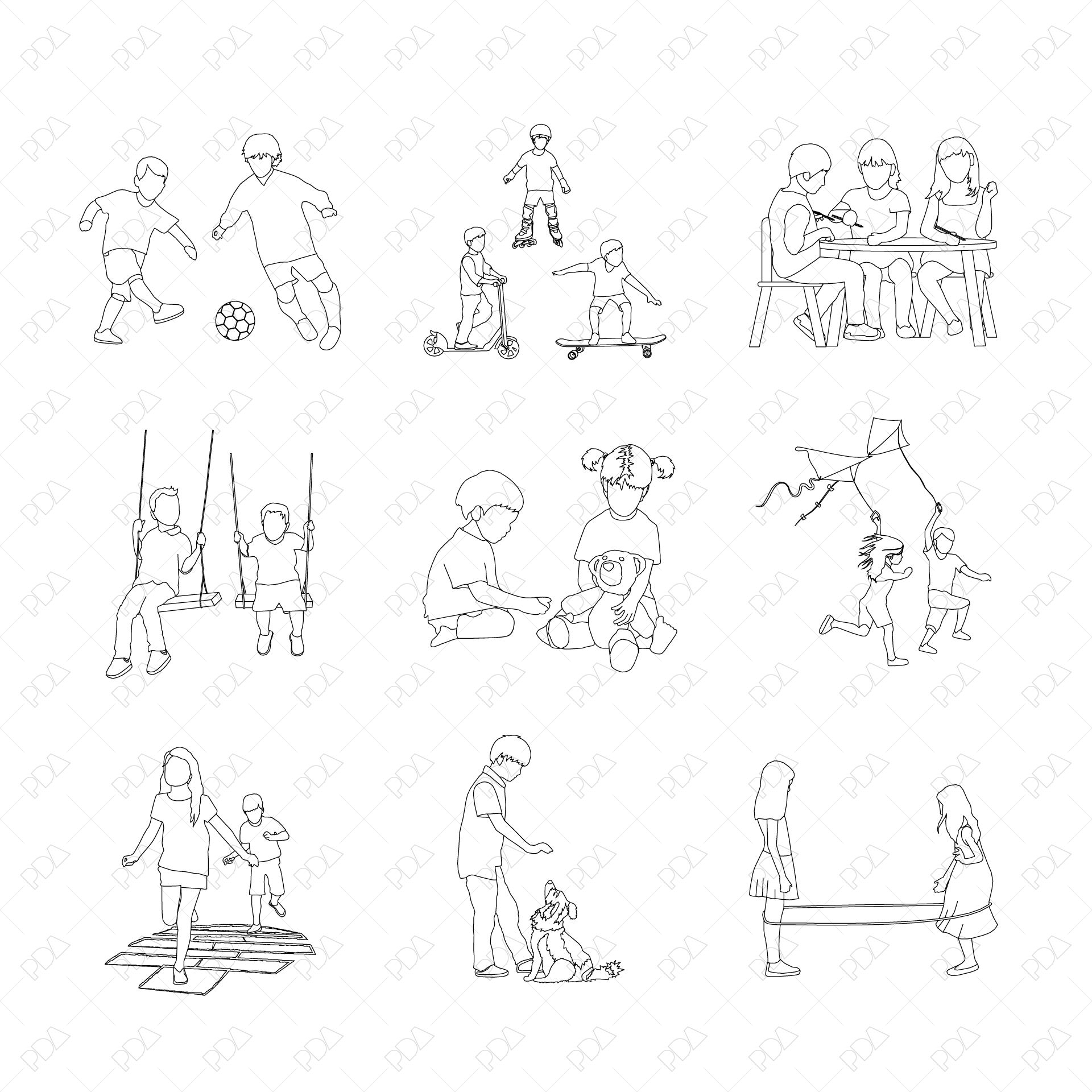 CAD & Vector Kids Set - 20 Fun Figures
