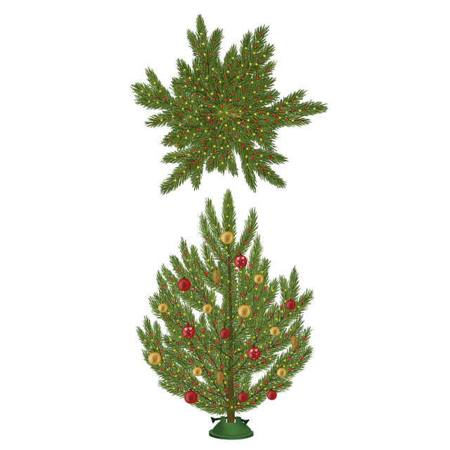 Indoor Winter Holidays Trees (Top and front views) - Post Digital Architecture — Free and Affordable Resources for Architects