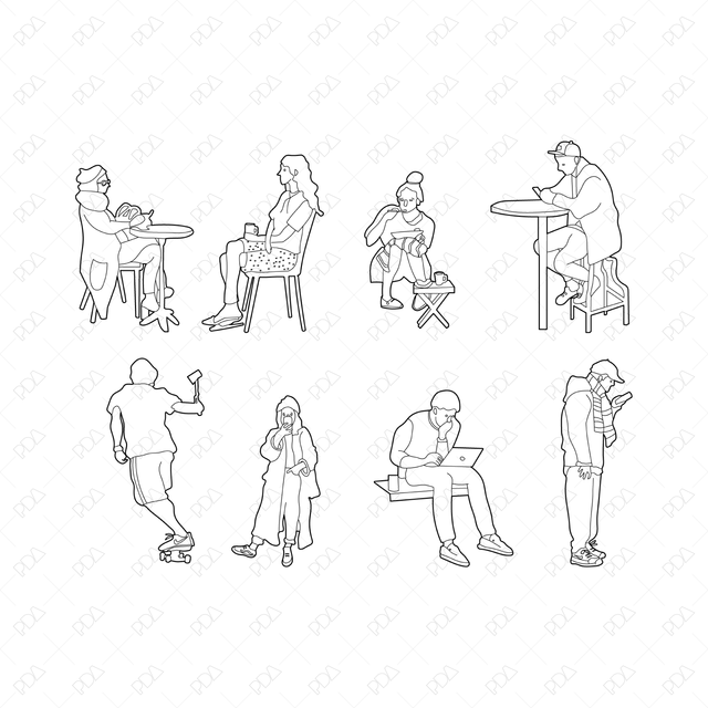 CAD and Vector Hand Drawn Characters Multi-Pack - Post Digital Architecture — Free and Affordable Resources for Architects