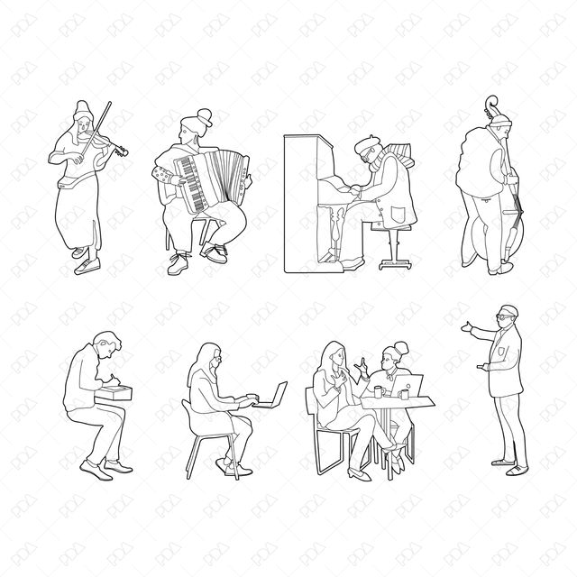 CAD and Vector Hand Drawn Characters Multi-Pack - Post Digital Architecture — Free and Affordable Resources for Architects