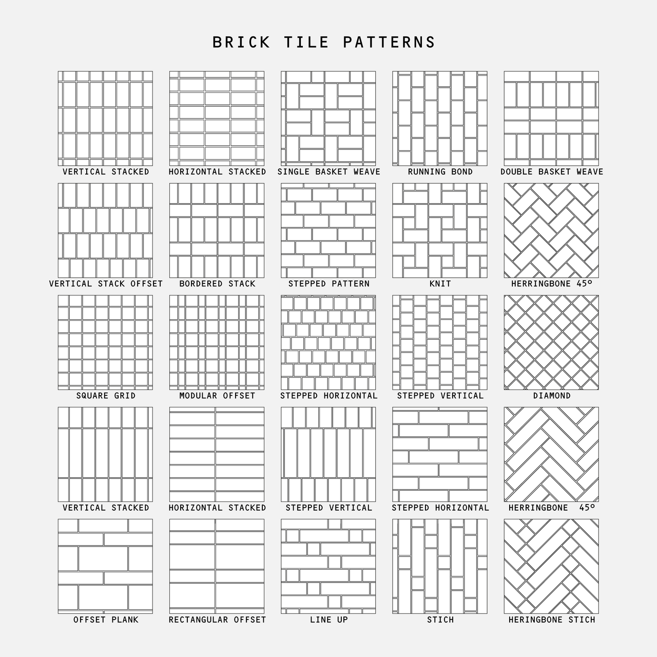 Illustrator Pattern Library - Brick Tile Patterns Multi-Pack