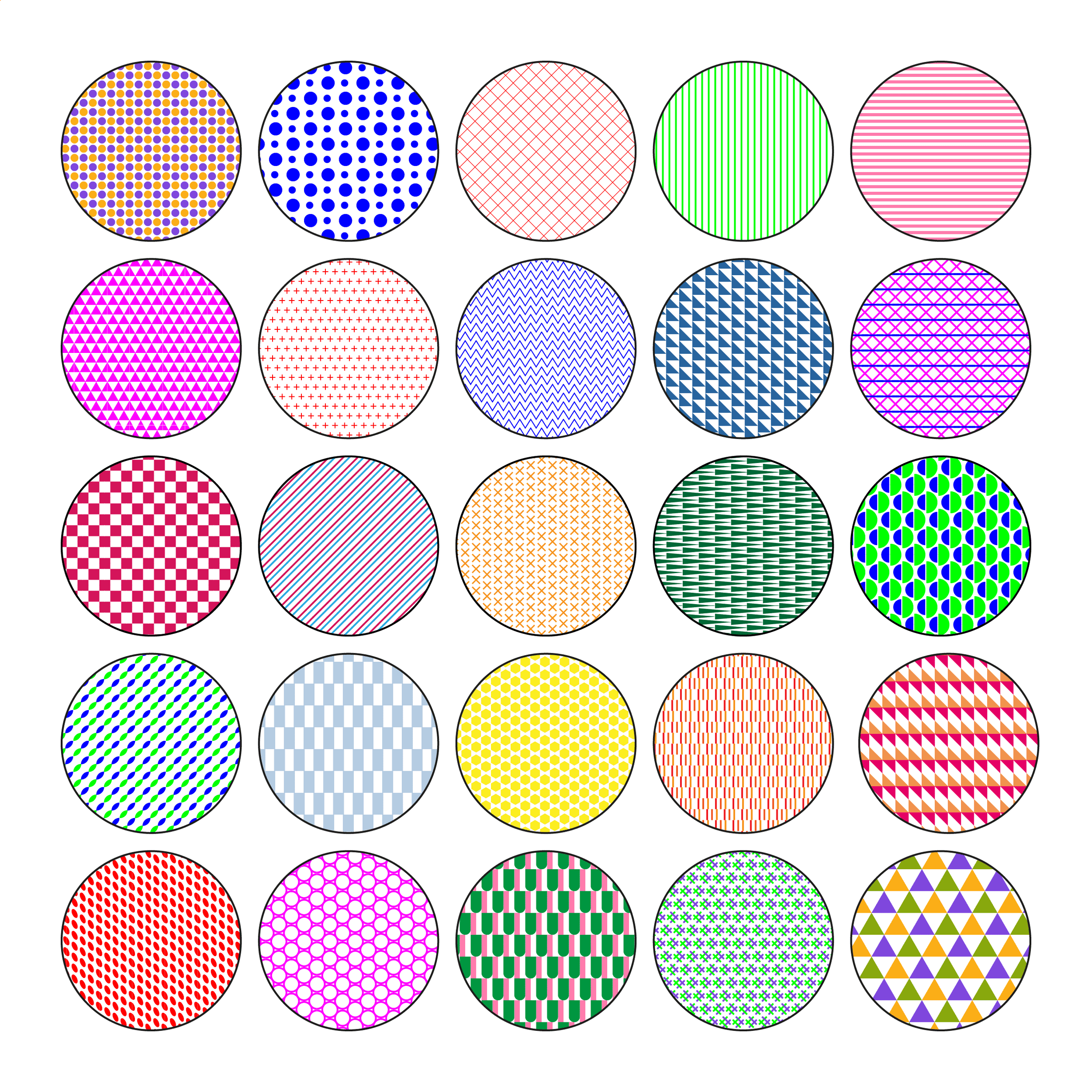 Illustrator Pattern Library - Color Patterns