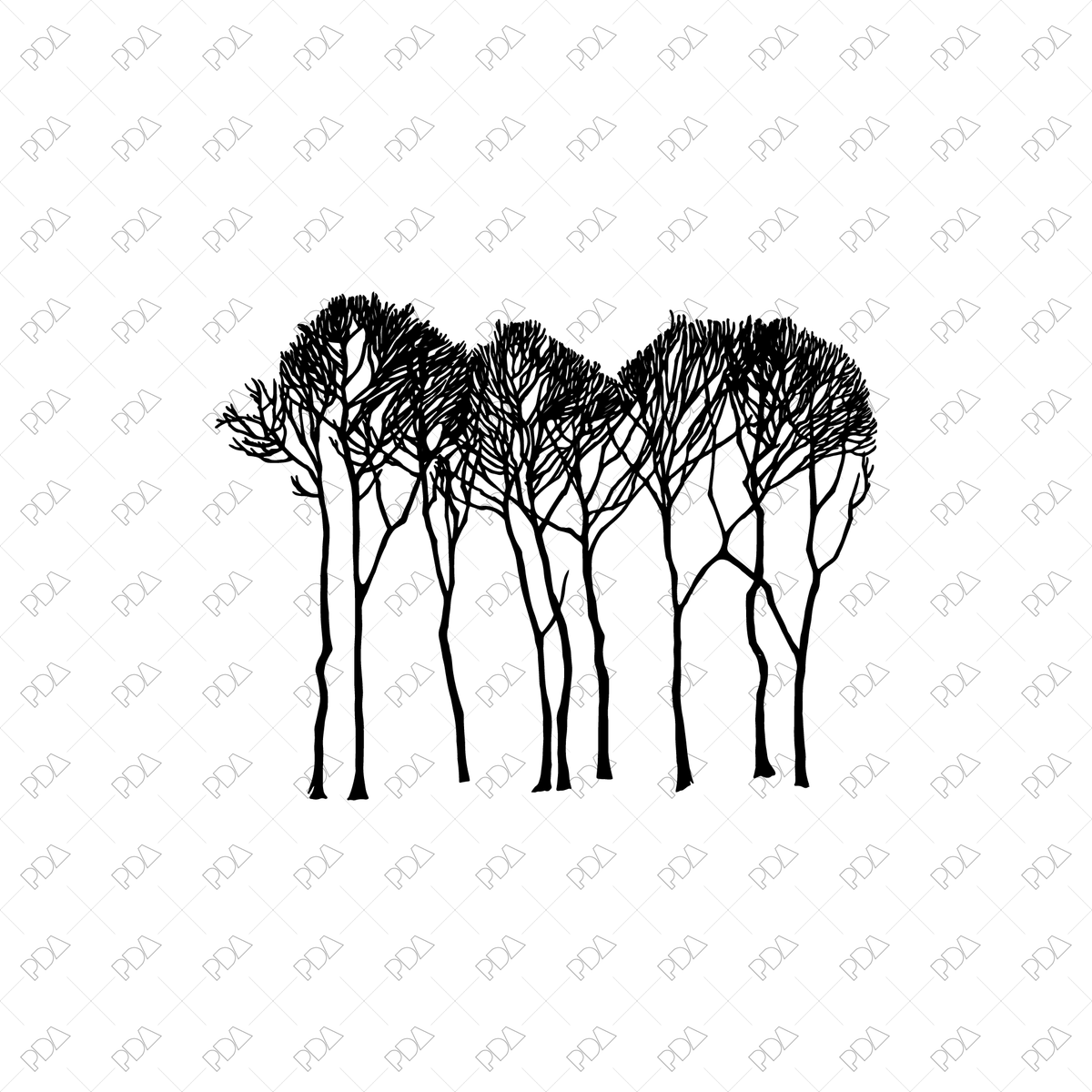 50+ Vector & PNG Tree Silhouettes Pack