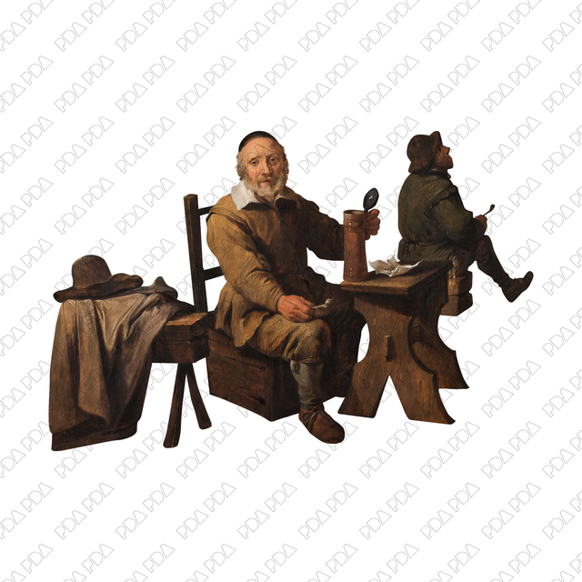 Artcutout Scenes - Groups: Old Man Drinking (PNG)